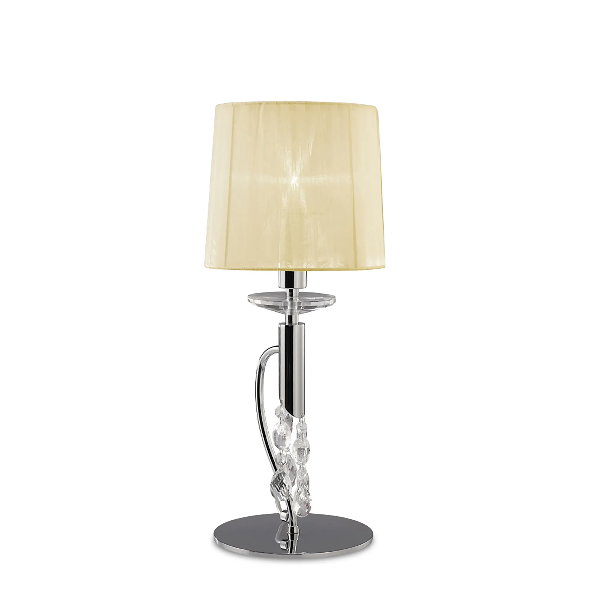 Tiffany Polished Chrome-Cream Crystal Table Lamps Mantra Shaded Table Lamps